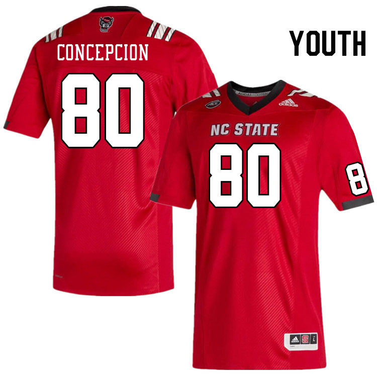 Youth #80 Kevin Concepcion North Carolina State Wolfpacks College Football Jerseys Stitched-Red